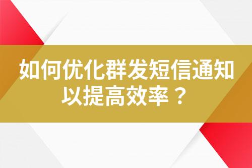 如何優化群發短信通知以提高效率？