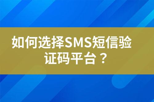 如何選擇SMS短信驗證碼平臺？