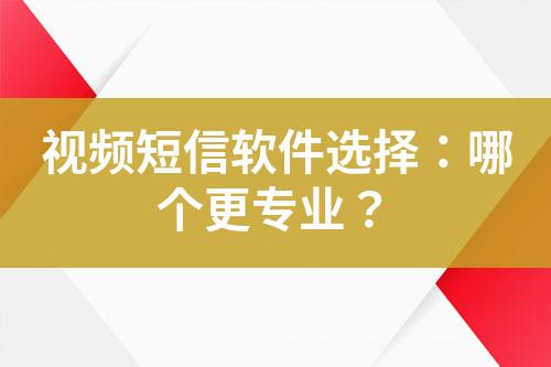 視頻短信軟件選擇：哪個更專業(yè)？