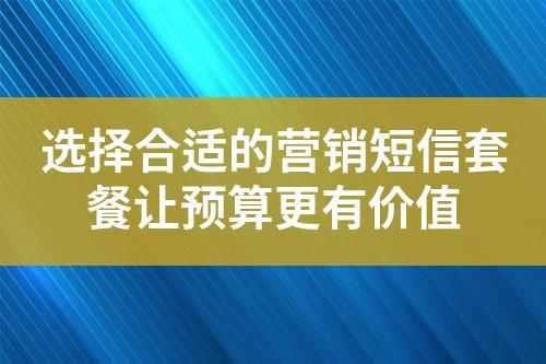 選擇合適的營(yíng)銷短信套餐讓預(yù)算更有價(jià)值